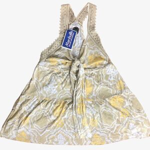 Free People NWT Sleeveless Blouse Size M Embroidered Straps